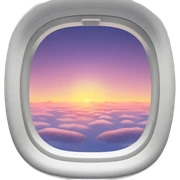 beautiful sunrise from a window plane  sticker