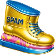 Jeff Koons style spam can shoe sculpture  sticker