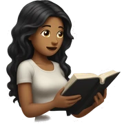 Girl with black wavy hair reading the Bible  sticker