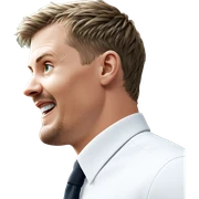 man in white shirt side view sticker
