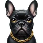 black french bulldog with a gold chain  sticker