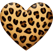 Leopard print heart  sticker