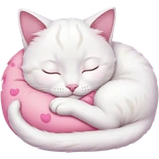 white cat sleeping sticker