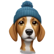 dog wearing a beanie sticker