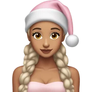 Ariana grande in a light pink christmas outfit  sticker
