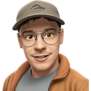smiling boy in outdoor hat sticker