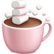 Light Pink mug of hot chocolate with marshmallows  sticker