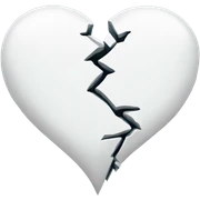 White broken heart  sticker