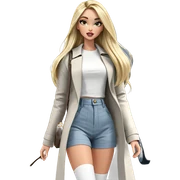 blonde girl outdoors with handbag sticker
