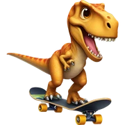 Dinosaur on a skateboard  sticker