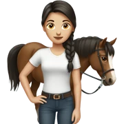 brunette Girl with horse  sticker