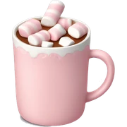 Light Pink mug of hot chocolate with marshmallows  sticker
