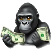 gorilla with money sticker