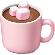Light Pink mug of hot chocolate with marshmallows  sticker
