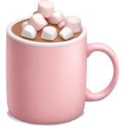 Light Pink mug of hot chocolate with marshmallows  sticker