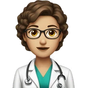 Female doctor brown hair beautiful brown eyes  sticker