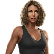 girl in tank top against blinds sticker