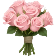 light pink rose bouquet  sticker