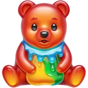 Sad Gummy bear melting into ground sticker