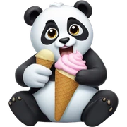 Panda eating ice cream sticker
