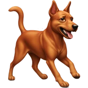 realistic solid red dog with pointed ears running sticker