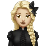 blond girl with black gothic dress sticker
