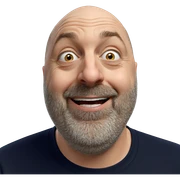 smiling portrait of bald man sticker