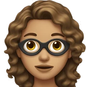girl with wavy brown hair with mask on her face sticker