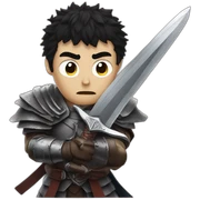 angry berserk guts with large sword sticker