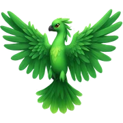 Green phoenix wings sticker