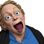 horror themed blue eyed meme sticker