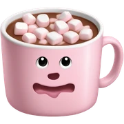 Light Pink mug of hot chocolate with marshmallows  sticker