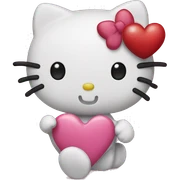 hello kitty with heart sticker