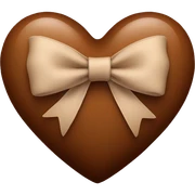 Brown heart with bow sticker