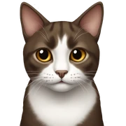 White, dark brown, and brown cat sticker