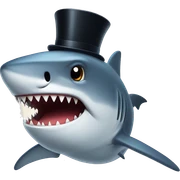 Shark with a top hat sticker