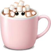 Light Pink mug of hot chocolate with marshmallows  sticker