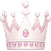 White and pastel pink crown sticker