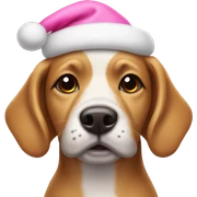 Dog wearing pink Santa hat  sticker