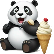Panda eating ice cream sticker