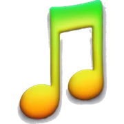 Neon music note sticker