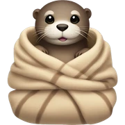 otter cozy in blanket sticker