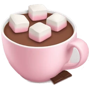 Light Pink mug of hot chocolate with marshmallows  sticker