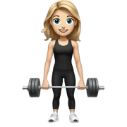 Gym girl lifting weights,light brown hair blue eyes, smiling wearing black gym leggings sticker