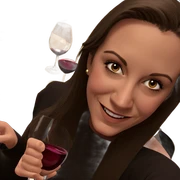 smiling girl with wine glass sticker
