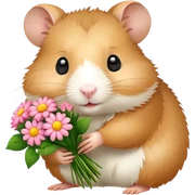 Hamster with flowers sticker