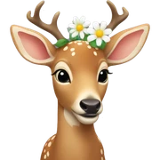 Deer with a flower sticker
