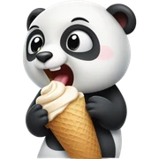 Panda eating ice cream sticker