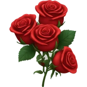 red roses with blood sticker