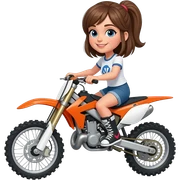 Moto cross avec une fille dessus  sticker